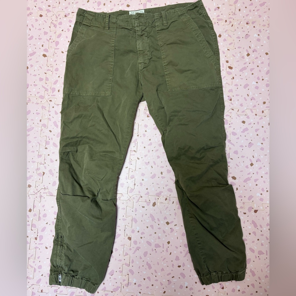 Nili Lotan 111/88 80NL Olive Forest Green Cropped Military Pants